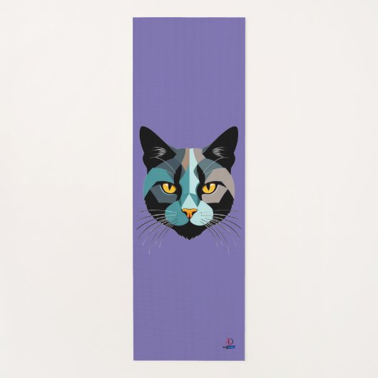 Kreative Katzenkopf Illustration ヨガマット (正面)