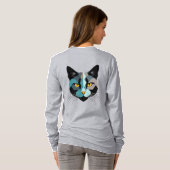 Kreative Katzenkopf Illustration Tシャツ (裏面フル)