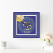 Krebs 22. Juni bis 22. Juli Uhr スクエア壁時計 (ホーム)