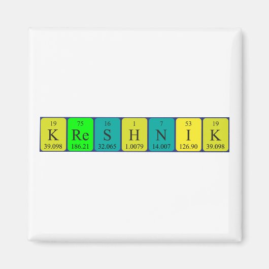 Kreshnik周期表名磁石 マグネット (正面)