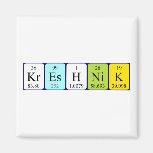 Kreshnik周期表名磁石 マグネット (正面)