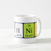 Kreshnik周期表名mug コーヒーマグカップ (正面右)