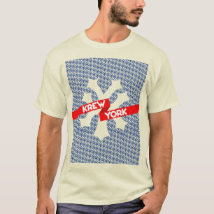 KREW YORK通りスタイル – ブランドロゴパターン Tシャツ