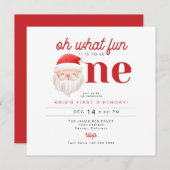 KRISああ何おもしろい1歳の誕生日招待状 セーブザデート (正面/裏面)