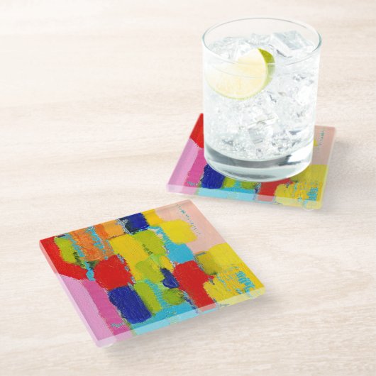 Krisテイラー著素晴らしく抽象的な絵画 ガラスコースター (アングル)