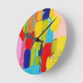 Krisテイラー著素晴らしく抽象的な絵画 ラウンド壁時計 (傾斜)