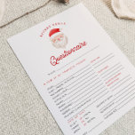 KRIS Christmas Secret Santaアンケートカード<br><div class="desc">この秘密のサンタのアンケートは、かわいい水色サンタ顔とおもしろいとフェスティバルフォントを備えている。この秘密のサンタアクティビティは、家族、友人、またはオフィスの休日のパーティーに最適である。</div>