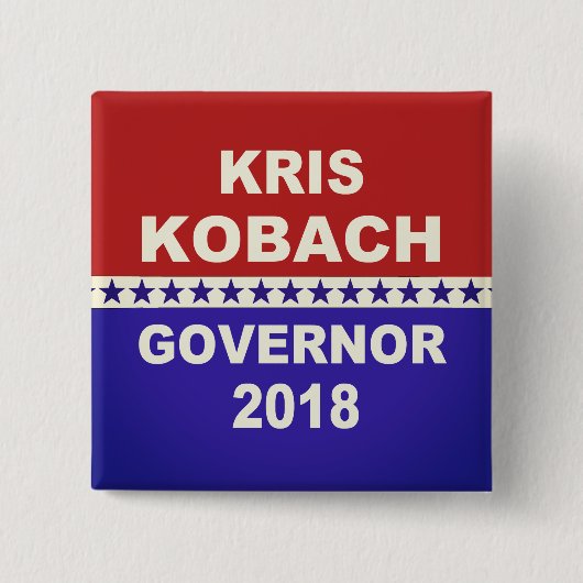 Kris Kobachの知事のカンザス2018ボタン 缶バッジ (正面)