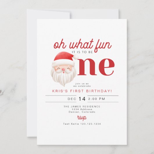 KRIS Oh何のおもしろいが1歳になる 招待状 (正面)