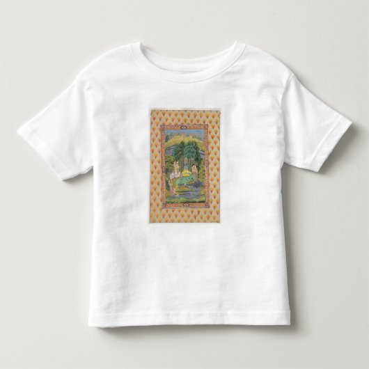 KrishnaおよびGopis (紙のグワッシュ) トドラーTシャツ (正面)