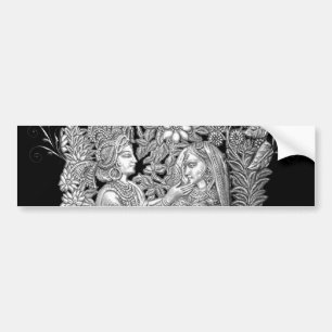KrishnaおよびRadha バンパーステッカー