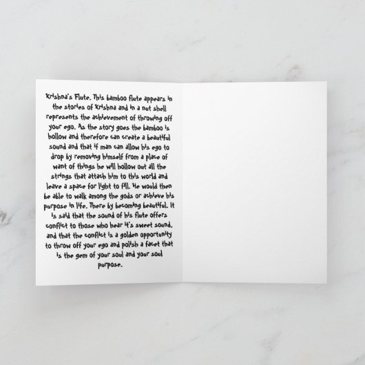 Krishnaのフルート カード (内部)