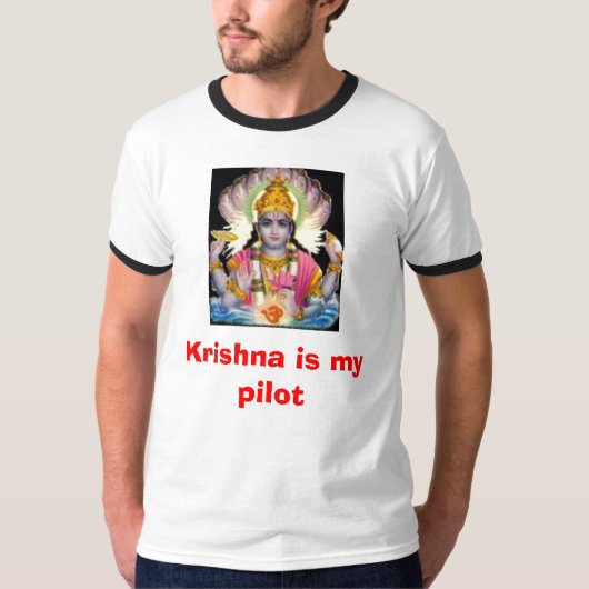 Krishnaは私のパイロットです Tシャツ (正面)