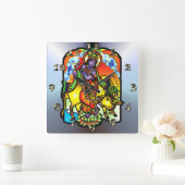 Krishna -神および神 スクエア壁時計 (ホーム)