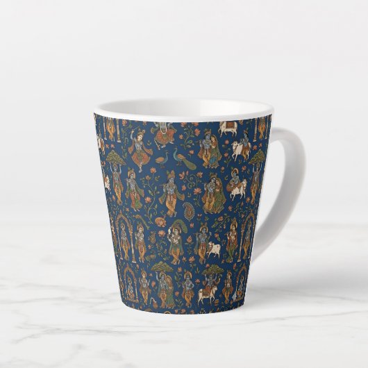 Krishna Pattern カフェラテマグ (右アングル)