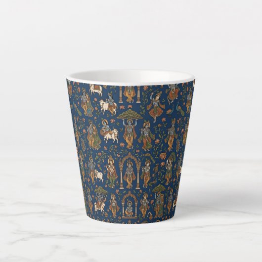 Krishna Pattern カフェラテマグ (正面)