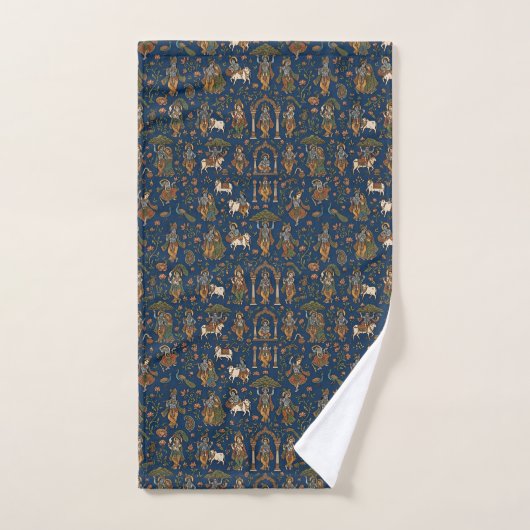 Krishna Pattern バスタオルセット (ハンドタオル)