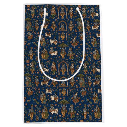 Krishna Pattern ミディアムペーパーバッグ (正面)