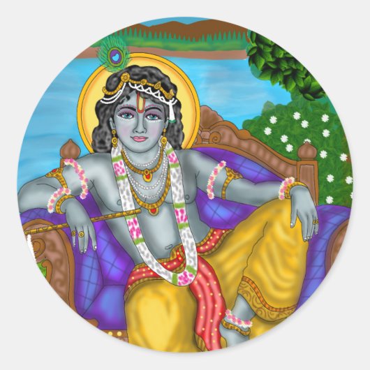Krishna Sticker ラウンドシール (正面)