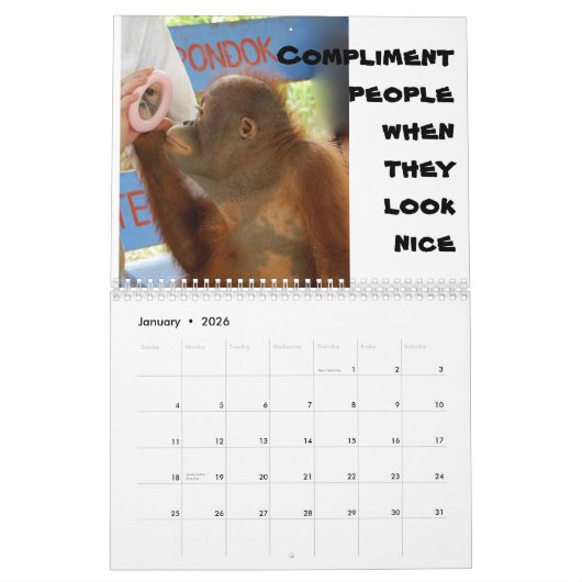 Kristaのオランウータンによる子供のための重要なレッスン カレンダー (1月 2026)