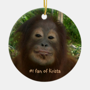 Kristaのオランウータンの#1ファン セラミックオーナメント