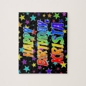 「KRISTA」名、おもしろい「ハッピーバースデー」 ジグソーパズル (縦)
