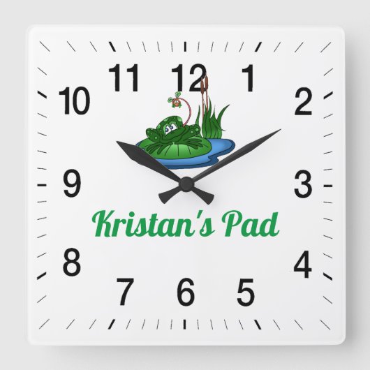 Kristan's Pad Square Wall Clock スクエア壁時計 (正面)