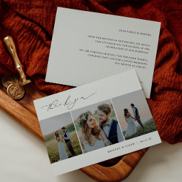 KRISTENミニマリスト3写真結婚の サンキューカード