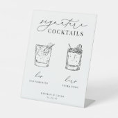 KRISTENミニマル結婚リストのシグネチャーカクテル 台座サイン (正面)