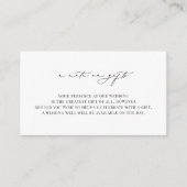 KRISTEN ミニマルな結婚式 贈り物についての一言 エンクロージャーカード (正面)