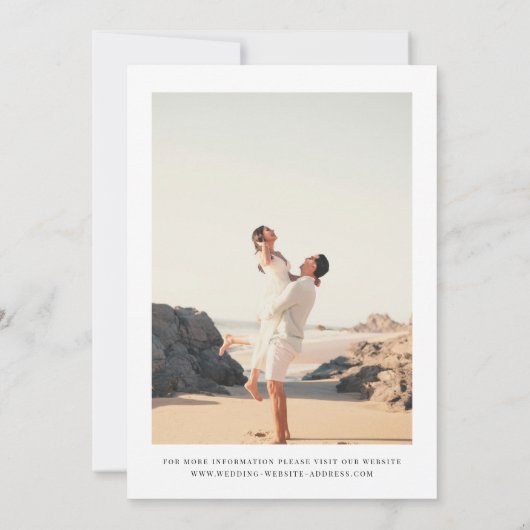 KRISTEN ミニマルな2枚の写真の結婚式 セーブザデート (裏面)