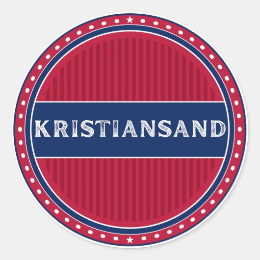 Kristiansand City Pride Emblem Norwegian Identity ラウンドシール (正面)