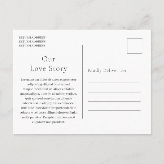 Kristin写真モダン結婚式の日付を保存 案内ポストカード (裏面)