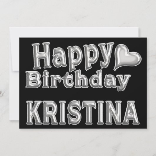 Kristina Happy Birthday Karte Grußkarte mit Herz カード (正面)