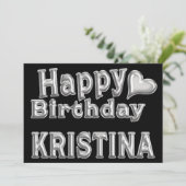 Kristina Happy Birthday Karte Grußkarte mit Herz カード (スタンド正面)