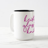 Kristyガラスはマグを編みます ツートーンマグカップ (正面左)