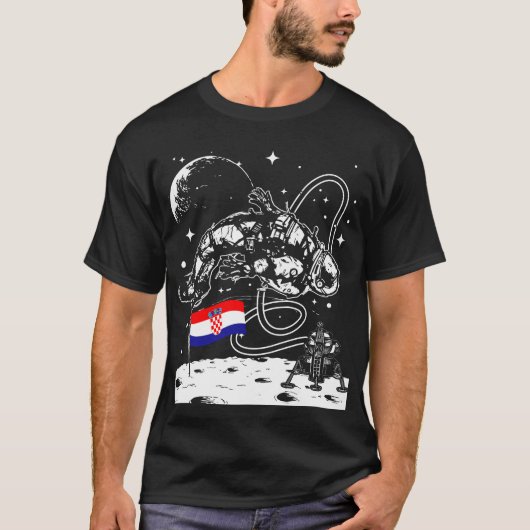 Kroatien Flagge Weltraum Tシャツ (正面)