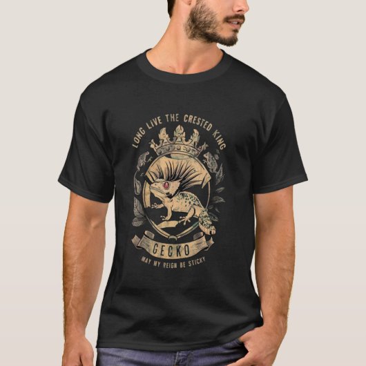 Kronengecko long live the crested king, gecko, may tシャツ (正面)