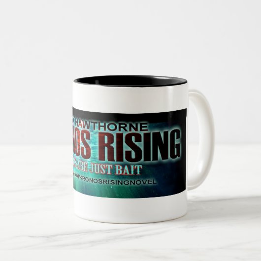 Kronosの上昇の"鮫ちょうど餌"のコーヒー・マグです ツートーンマグカップ (正面右)
