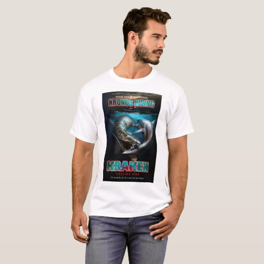 Kronosの上昇: Kraken Pliosaur対Megalodonのワイシャツ Tシャツ (正面フル)