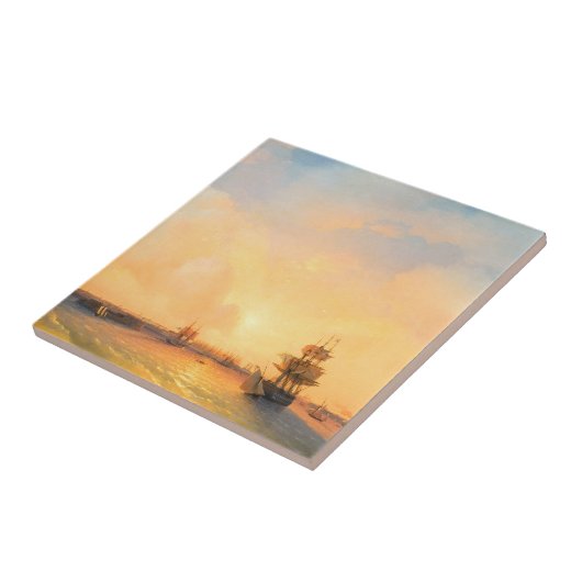 Kronstadtの城砦皇帝アレキサンダーイヴァンAivazovsky タイル (側面)