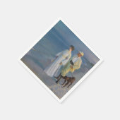 Kroyer – アーティストと彼の妻のビーチ スタンダードカクテルナプキン (角)