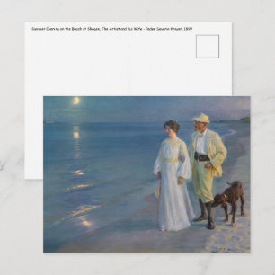 Kroyer – アーティストと彼の妻のビーチ ポストカード