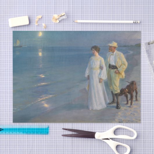 Kroyer – アーティストと彼の妻のビーチ 薄葉紙 (クラフト)