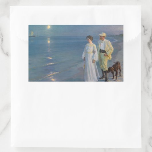 Kroyer – アーティストと彼の妻のビーチ 長方形シール (バッグ)