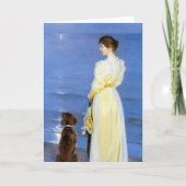 Kroyer – アーティストの妻と犬の海岸 カード (正面)