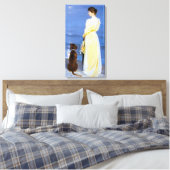 Kroyer – アーティストの妻と犬の海岸 キャンバスプリント (インサイチュ (寝室))