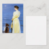 Kroyer – アーティストの妻と犬の海岸 ノートカード (正面/裏面)