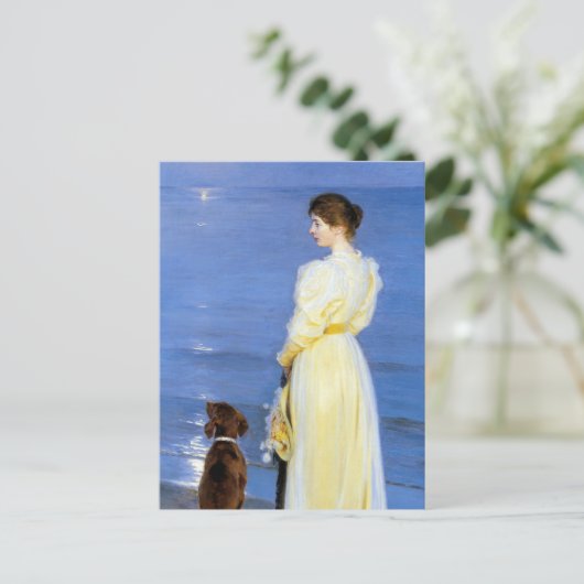 Kroyer – アーティストの妻と犬の海岸 ポストカード (スタンド正面)