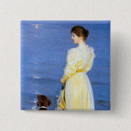 Kroyer – アーティストの妻と犬の海岸 缶バッジ